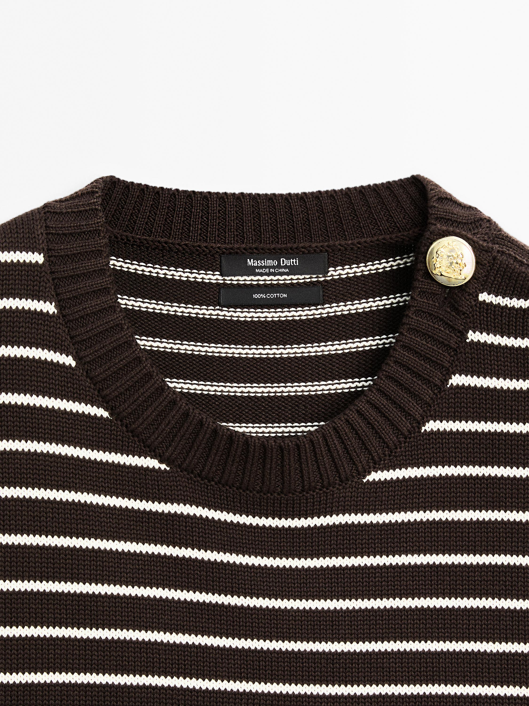 Striped vest with button details